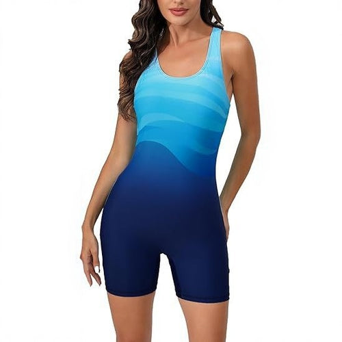 Damen Sportlicher Schwimmanzug mit kurzen Beinen Echo Archiv