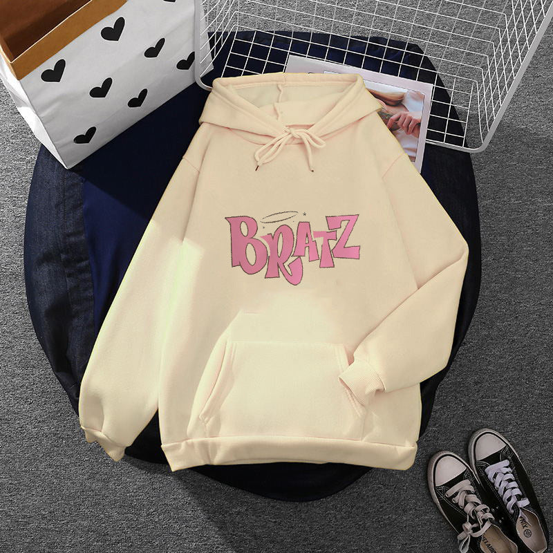 Damen lässiger Kapuzenpullover im Oversized-Schnitt mit Lettering-Grafik und Kängurutasche – Auréline