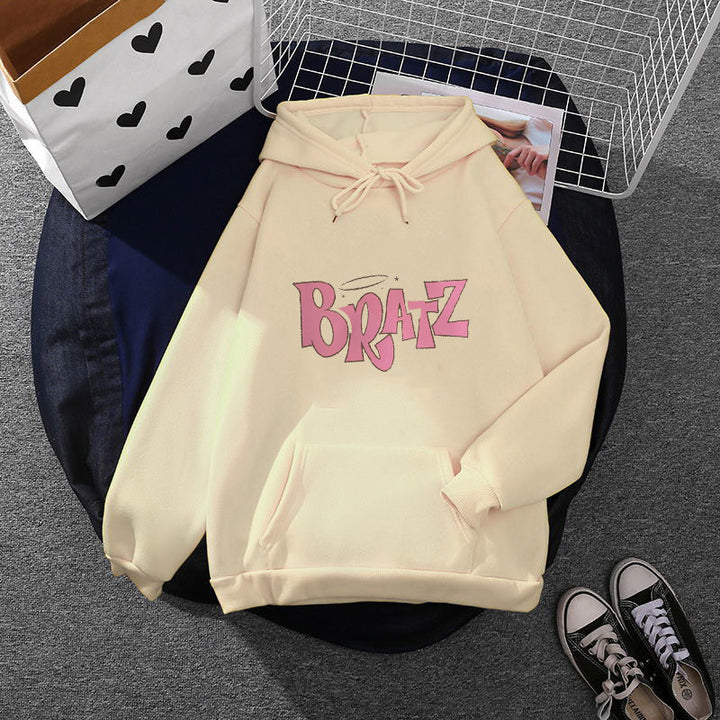 Damen lässiger Kapuzenpullover im Oversized-Schnitt mit Lettering-Grafik und Kängurutasche – Auréline