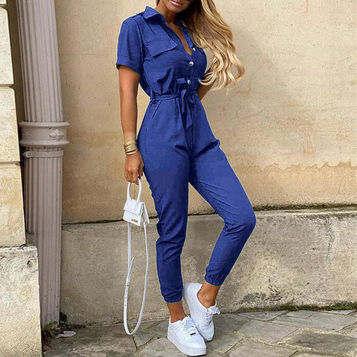 Damen eleganter Jumpsuit mit tailliertem Schnitt und praktischen Taschen Echo Archiv