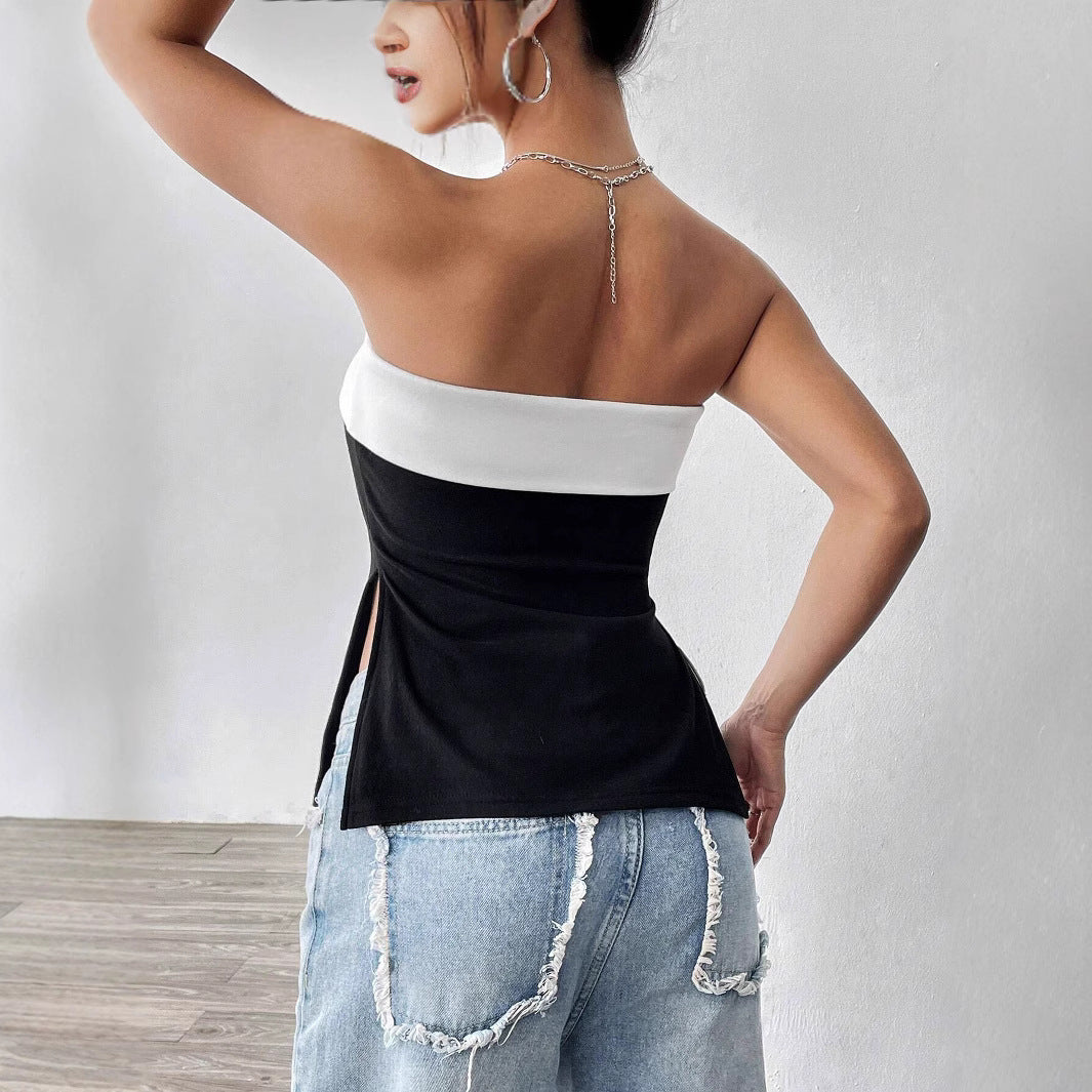 Damen Bandeau-Top mit eleganten Farbblockdesign Echo Archiv