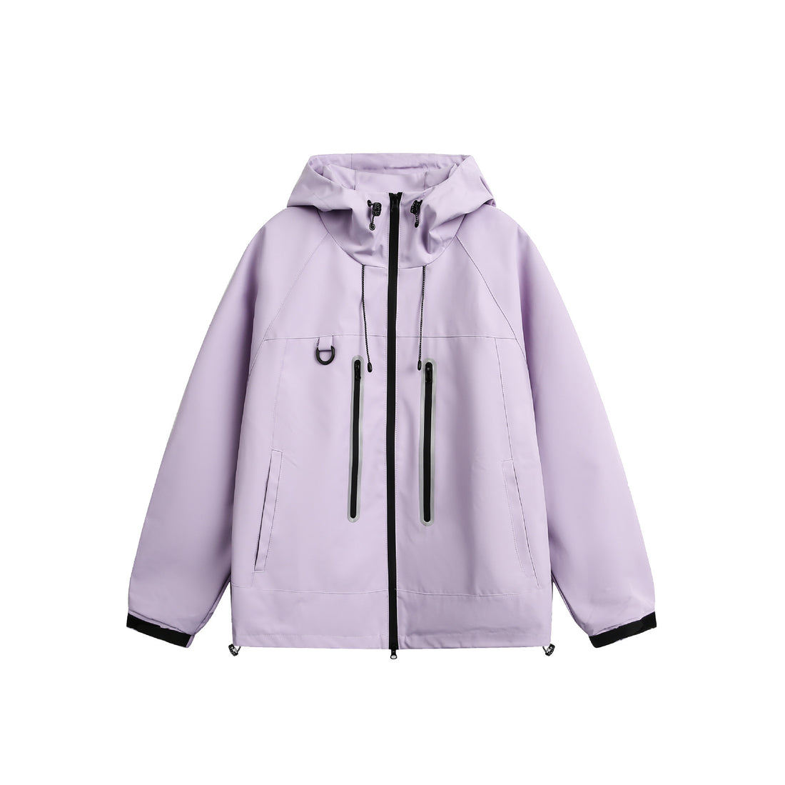 Damen Wasserdichte Parka-Jacke mit Kapuze und versiegelten Reißverschlüssen Echoarchiv