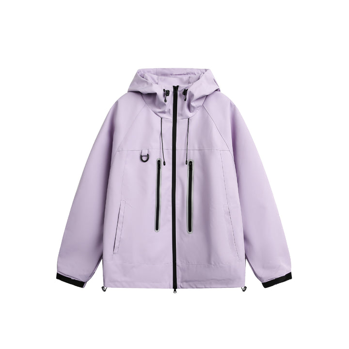Damen Wasserdichte Parka-Jacke mit Kapuze und versiegelten Reißverschlüssen Echoarchiv