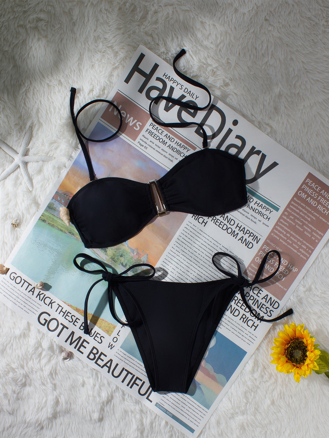 Damen Bandeau-Bikini mit verstellbaren Trägern und eleganten Detail Echo Archiv