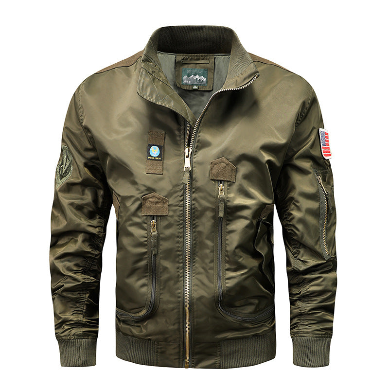 Herren Nylon-Bomberjacke im Fliegerstil mit Utility-Taschen und Ärmel-Fach Echo Archiv