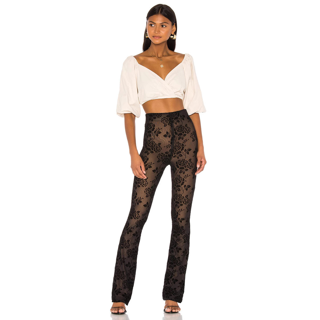 Damen Transparente Blumengemusterte Hose Echo Archiv