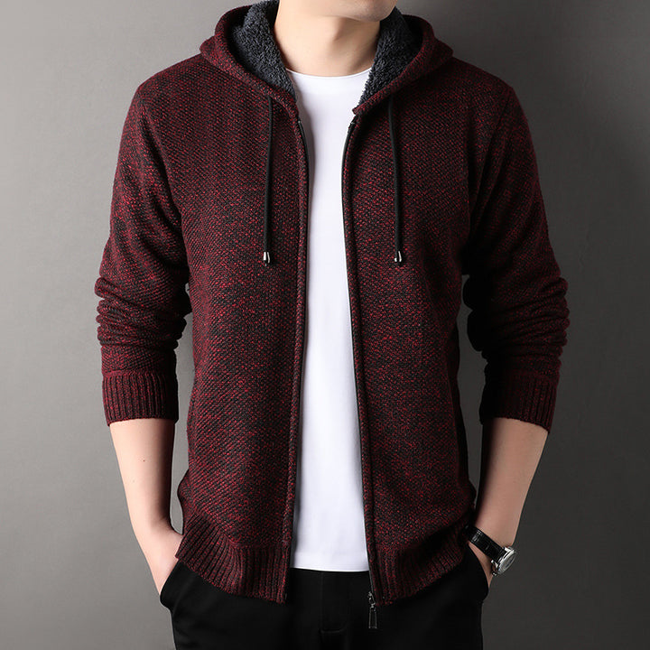 Herren modische Strickjacke mit Kapuze und weich gefüttertem Innenfutter Echoarchiv