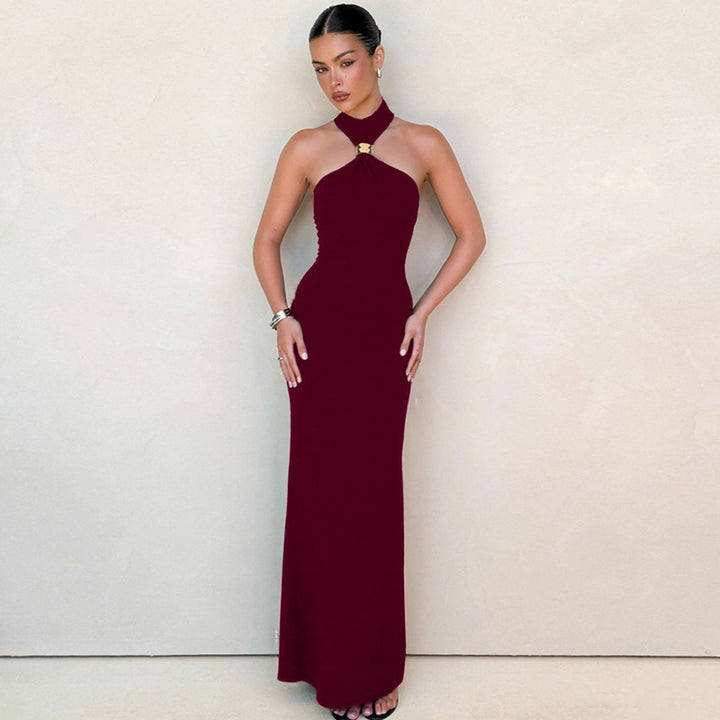 Damen Bodenlanges Abendkleid mit elegantem Halterneck Echo Archiv