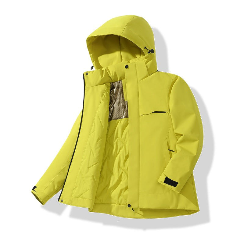 Herren Wasserabweisende Thermo-Parka mit Kapuze, gesteppter Innenseite & verdecktem Reißverschluss Echoarchiv
