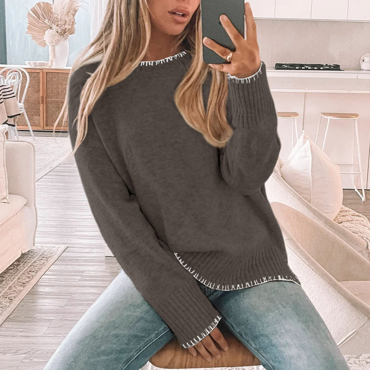 Damen Lässiger Strickpullover mit Rippdetails Echo Archiv