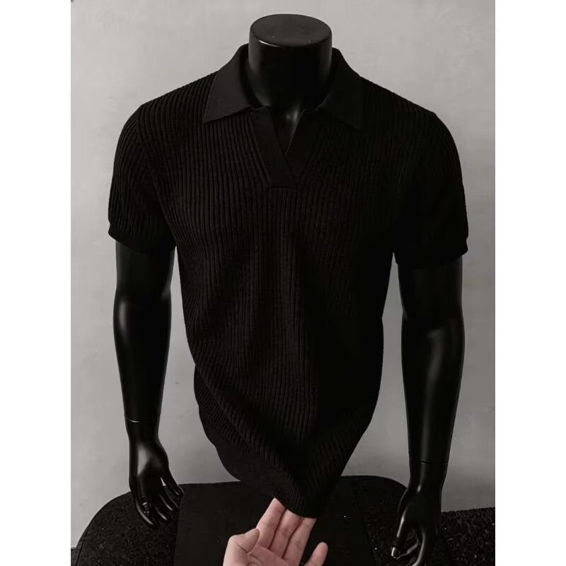 Stylisches Strickpolohemd für Männer mit V-Ausschnitt Echo Archive