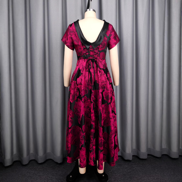 Damen Elegantes Midikleid mit floralem Design und strukturiertem Oberteil Echo Archiv