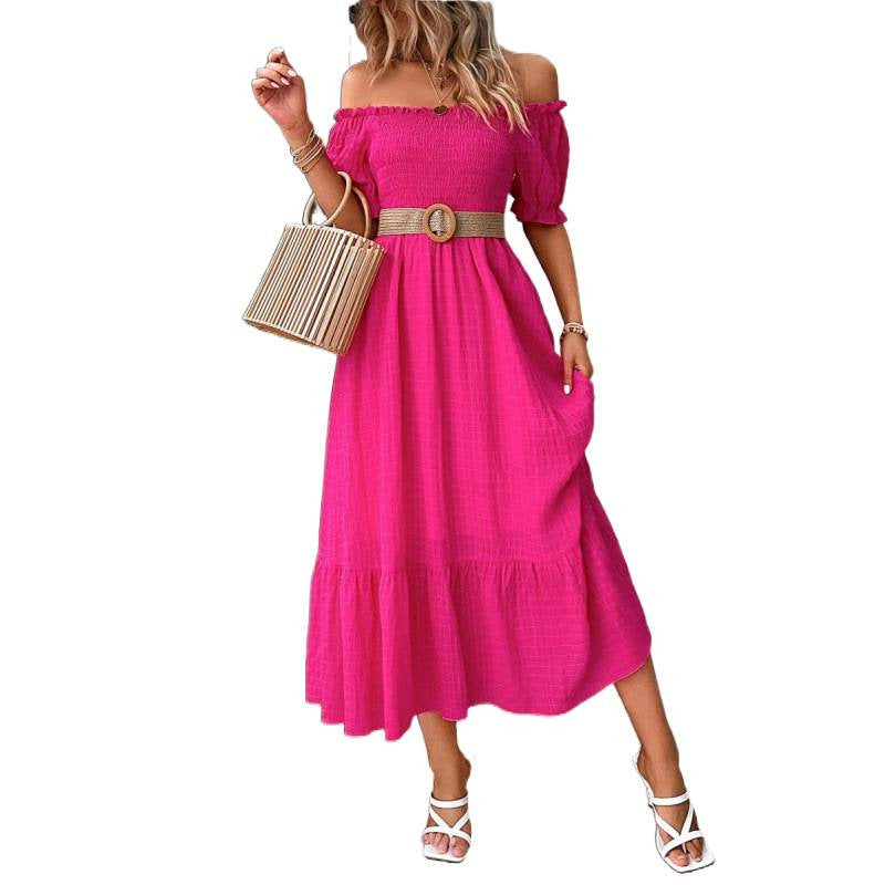 Damen Off-Shoulder Maxikleid mit voluminösen Ärmeln und fließendem Schnitt Echo Archiv