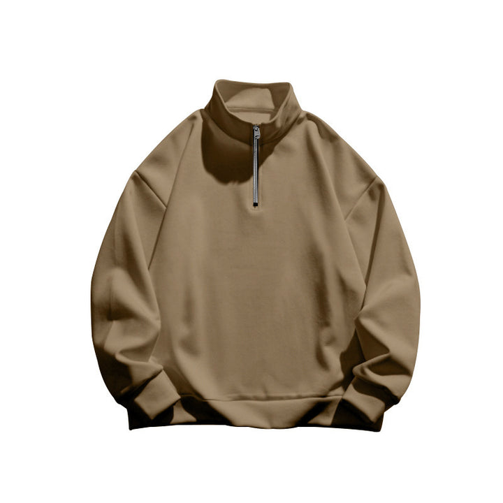 Herren stylischer Fleece-Pullover mit hohem Stehkragen und Reißverschluss Echoarchiv