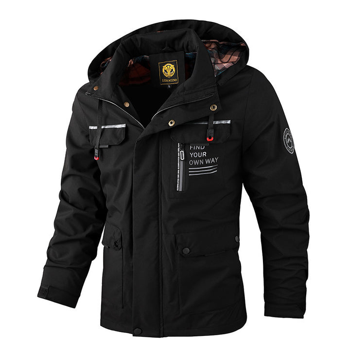 Herren nan urbaner Softshell-Parka mit Kapuze, verdecktem Zweiwege-Reißverschluss und Ärmeltasche Echo Archiv