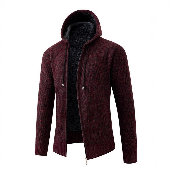 Herren kuschelige Fleecejacke mit Kapuze Echoarchiv