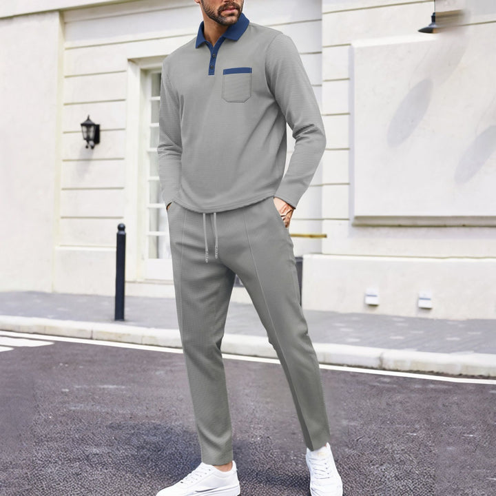 Herren sportliches Freizeit-Set mit komfortablem Kragen und praktischen Taschen Echoarchiv