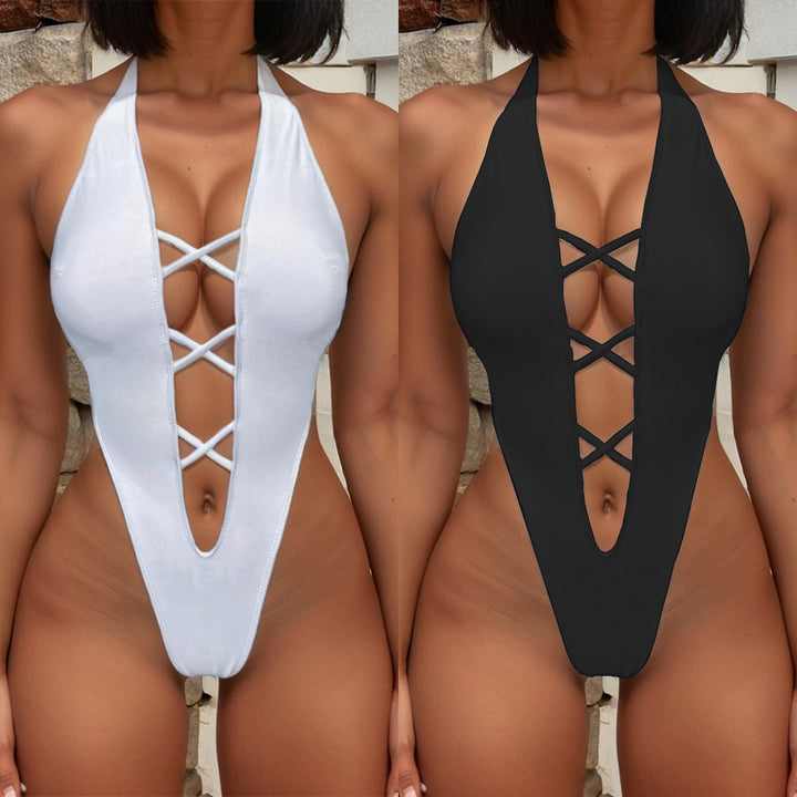 Damen erotischer Monokini mit raffiniertem Schnürdesign Echo Archiv