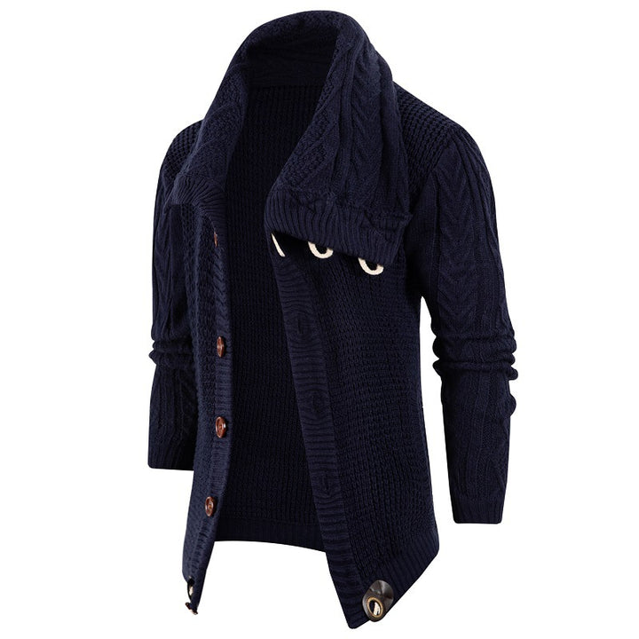 Herren Strickjacke mit Schalkragen und Holzknöpfen Echoarchiv