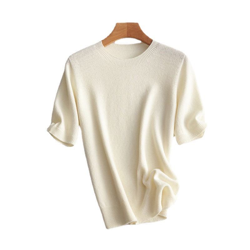 Damen Kurzarm Cashmere-Mix Pullover Echoarchiv