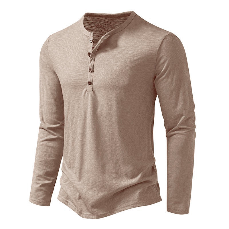 Herren Langarmshirt mit modischem Henley-Ausschnitt und komfortabler Passform Echoarchiv