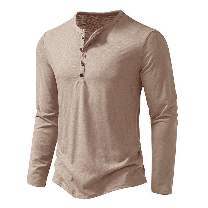 Herren Langarmshirt mit modischem Henley-Ausschnitt und komfortabler Passform Echoarchiv
