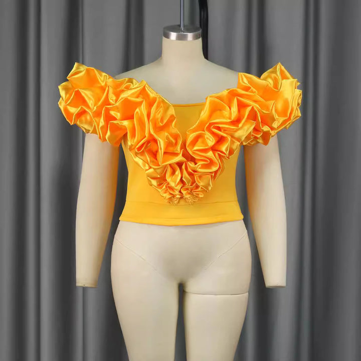 Damen Chice Bluse mit voluminösen Rüschendetails Echo Archiv