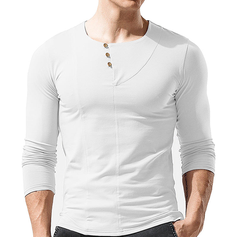 Herren Langarmshirt mit modischen Knopfdetails Echoarchiv