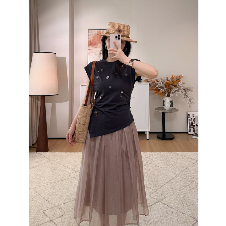 Damen Eleganter und fließender Midirock Echoarchiv