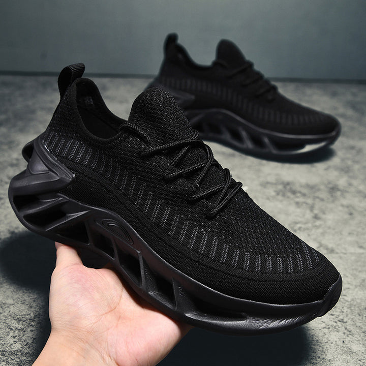 Unisex atmungsaktive Strick‑Runner mit skulpturierter Hohlkammer‑Plattform und flexibler Trail‑Laufsohle – Tavélo