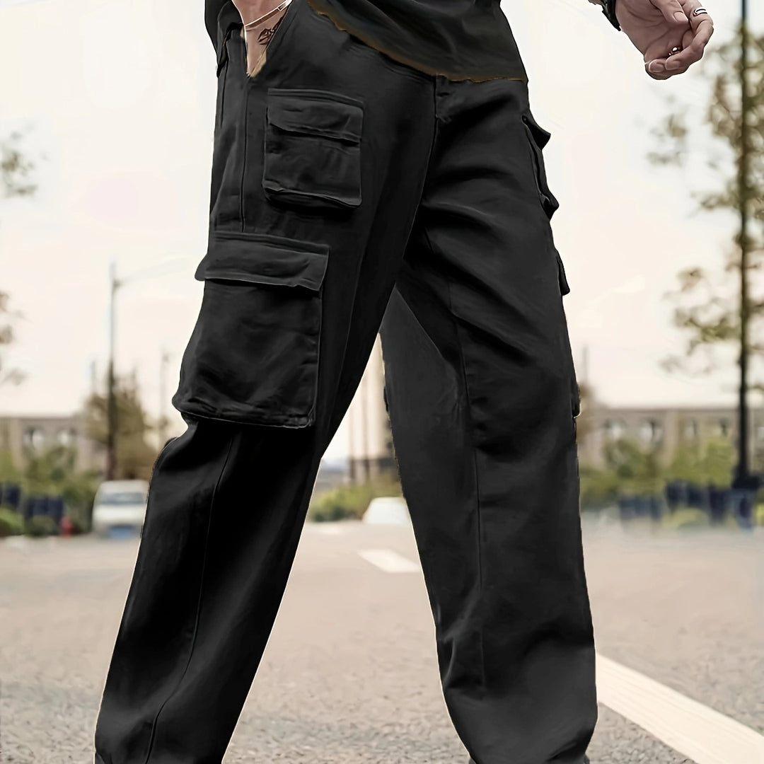 Herren Relaxed-Fit Utility-Cargohose mit großen Klappfächern und elastischem Beinabschluss Echo Archiv