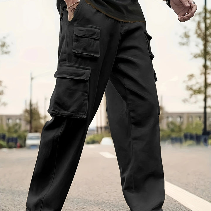 Herren Relaxed-Fit Utility-Cargohose mit großen Klappfächern und elastischem Beinabschluss Echo Archiv