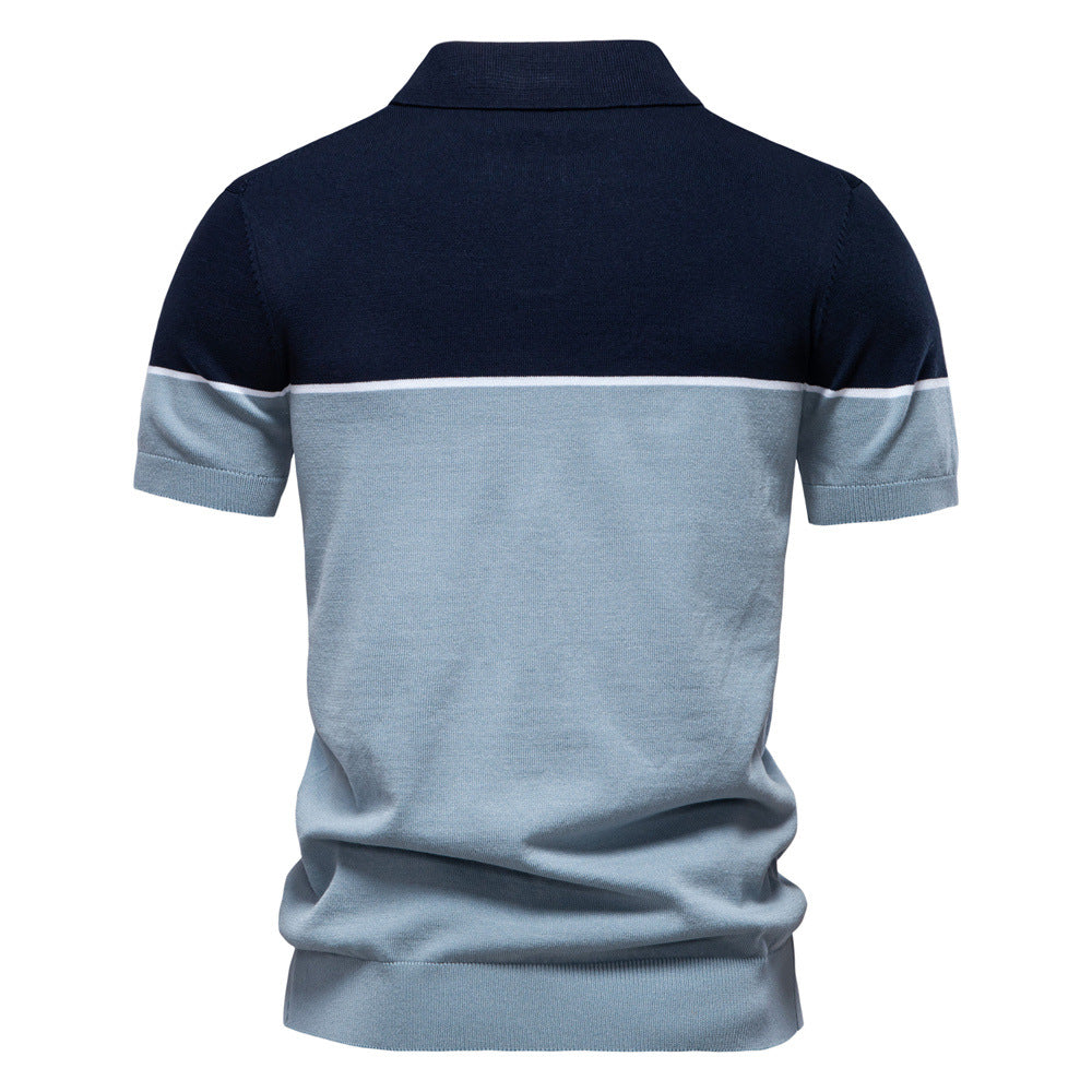 Herren Polo-Shirt mit kontrastierendem Farbblockdesign und hochwertiger Piqué-Textur Echoarchiv