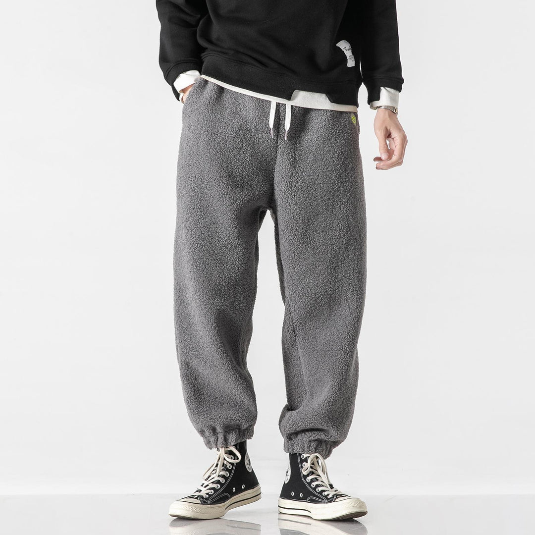 Herren Teddy-Fleece-Jogginghose mit elastischem Bund, Kordelzug und Bündchen Echo Archiv