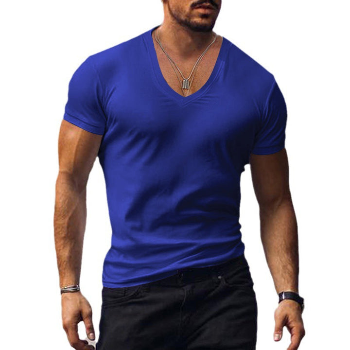 Herren lässiges V-Ausschnitt T-Shirt Echoarchiv
