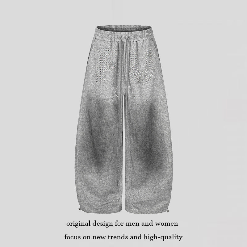 Damen Extraweite Cropped Palazzo-Sweathose mit Komfortbund und Tunnelzug Echoarchiv