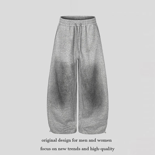 Damen Extraweite Cropped Palazzo-Sweathose mit Komfortbund und Tunnelzug Echoarchiv