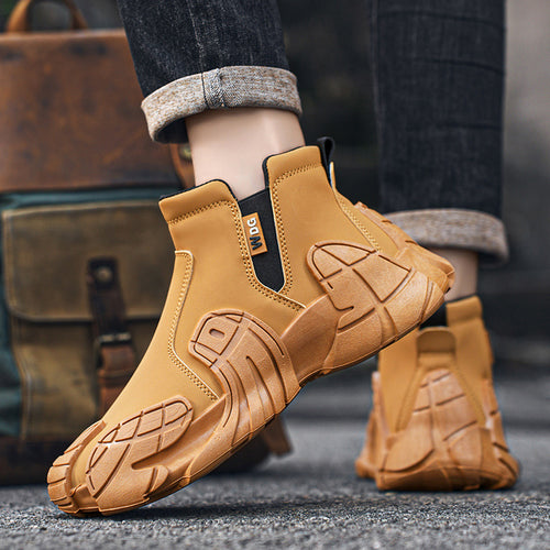 Herren robuste technische Chelsea-Boots mit neoprenartigem Schaft, seitlichem Reißverschluss und profiliertem Offroad-Laufsohle – Tavélo