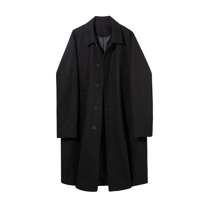 Herren Oversize Wollmantel mit gesteppter Innenfütterung und klassischem Reverskragen Echo Archiv