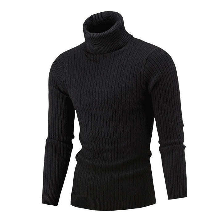Herren Rollkragenpullover mit strukturiertem Zopfmuster und modernem Schnitt Echoarchiv
