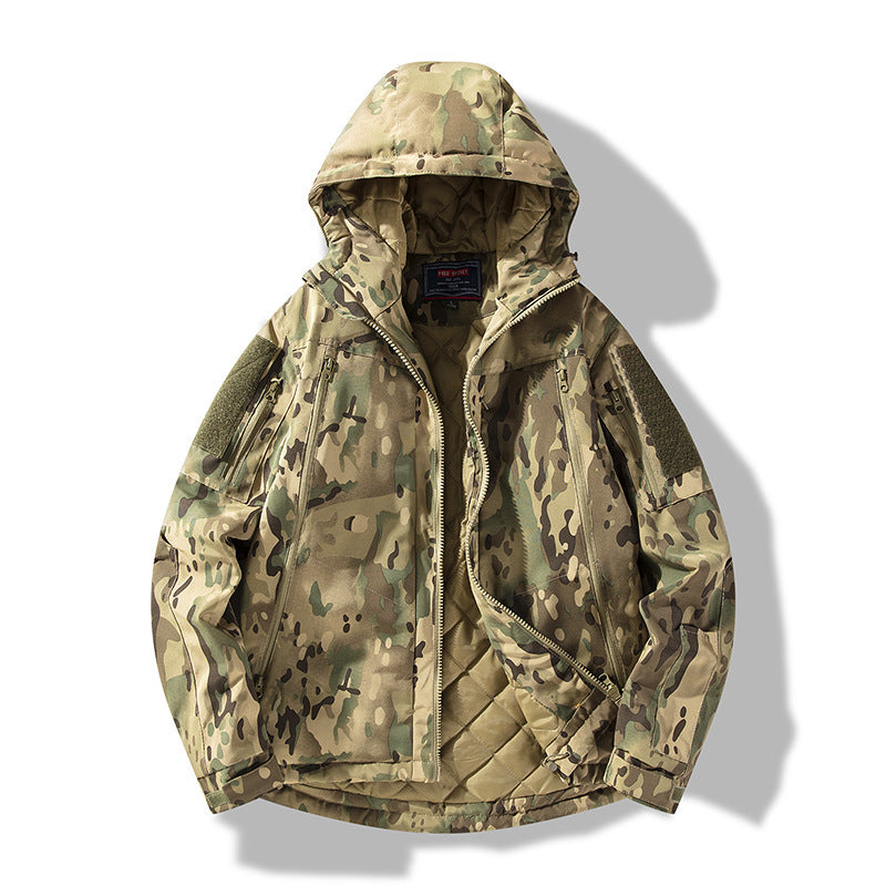 Herren gesteppte taktische Winterjacke mit Kapuze und wasserabweisendem Außenmaterial Echo Archiv