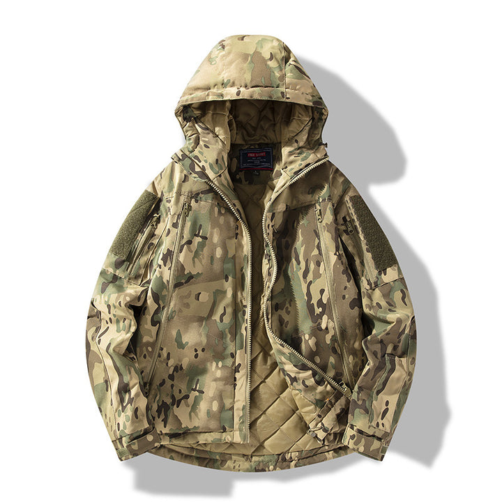 Herren gesteppte taktische Winterjacke mit Kapuze und wasserabweisendem Außenmaterial Echo Archiv