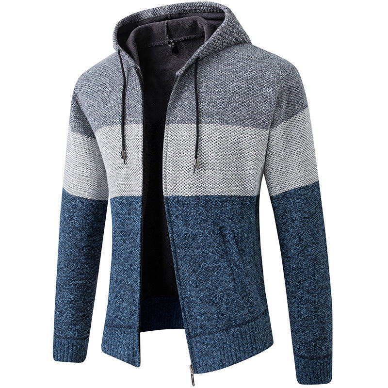 Herren moderne Strickjacke mit hohen Kragen und praktischen Taschen Echoarchiv