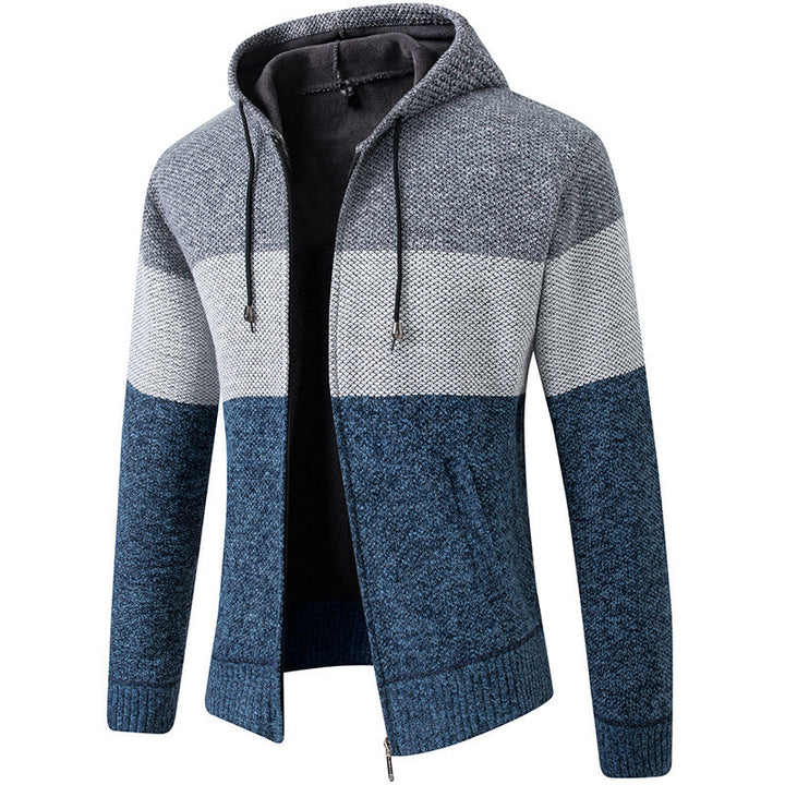 Herren moderne Strickjacke mit hohen Kragen und praktischen Taschen Echoarchiv