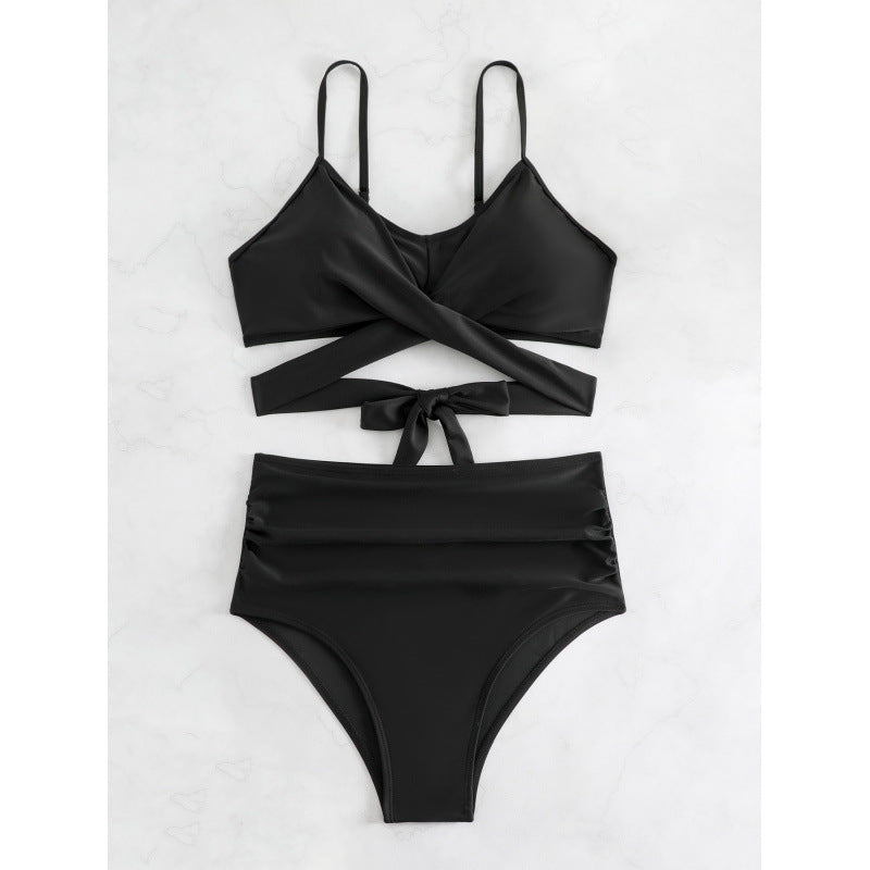 Damen Bikiniset mit hohem Bund und geknotetem Oberteil Echo Archiv
