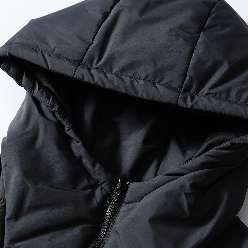 Unisex Wattierter Kapuzenpullover-Anorak mit halbem Reißverschluss, Kängurutasche und Kordelzug Echo Archiv