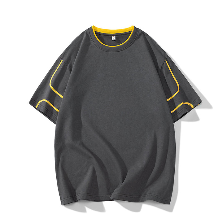 Herren Oversize-T-Shirt aus Baumwollmix mit Kontrastpaspelierung und Dropped-Shoulder Echo Archiv