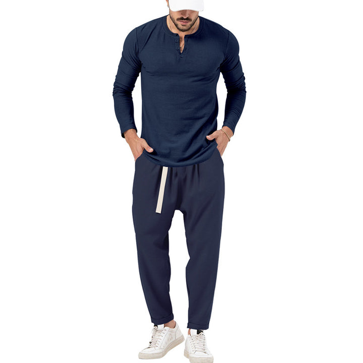 Herren Freizeit-Loungewear-Set mit bequemem Schnitt und praktischen Taschen Echoarchiv