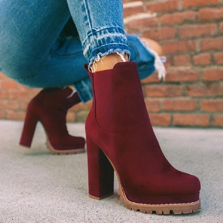 Damen nan Chelsea-Ankleboots mit Plateau, robustem Traktorprofil und Wildlederoptik Echo Archiv