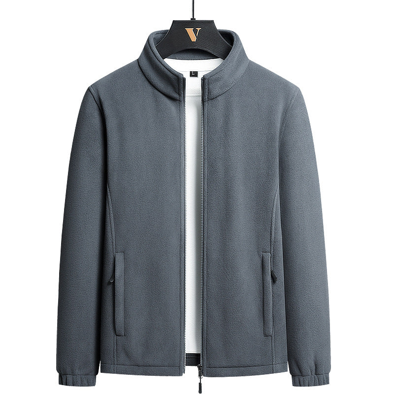 Herren Fleecejacke mit hohem Kragen und praktischen Taschen Echoarchiv